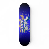 Blue Drum Kit Illustration: Custom Skateboard