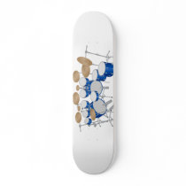 Blue Drum Kit Illustration: Custom Skateboard