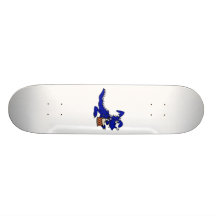Blue Drummer Dragon Skate Board