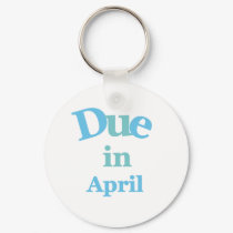 Blue Due in April keychains by maternity Blue Due in April keychains