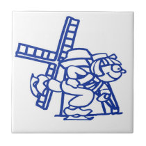 Blue Dutch Boy Windmill tiles