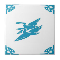 Blue Dutch Flying Geese tiles