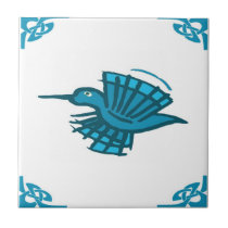 Blue Dutch Humming Bird tiles
