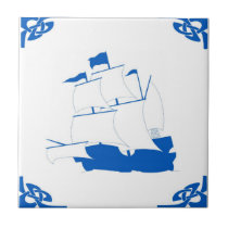 Blue Dutch Ship tiles
