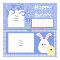 Blue Easter Bunny Scrapbook Page posters