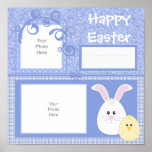 Blue Easter Bunny Scrapbook Page posters