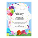 Blue Easter Sunday Birthday Party Invites invitations