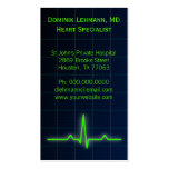 Blue ECG Heart Rate Monitor Business Cards