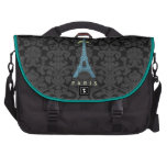 Blue Eiffel Tower in faux glitter Bags For Laptop