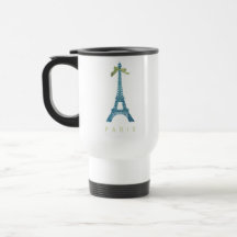 Blue Eiffel Tower in faux glitter Coffee Mugs