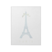 Blue Eiffel Tower in faux glitter Scratch Pad