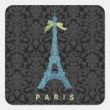 Blue Eiffel Tower in faux glitter Sticker