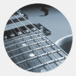 Blue Electric Guitar Close-up Round Stickers