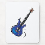 blue electric guitar mouse mats