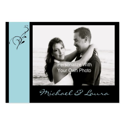 Blue  Elegance Mini Save The Date Card Business Cards (front side)