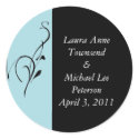 Blue Elegance Wedding Stickers/Seals sticker
