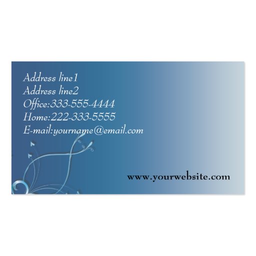 Blue Elegant Business Cards (back side)