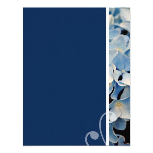 Blue Elegant Hydrangea Bridal Shower Invitations