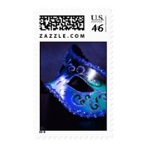 Blue Elegant Masquerade Mask US Postage Stamp