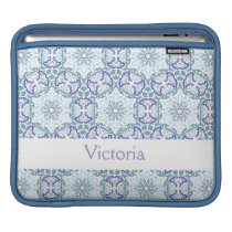 Blue Elegant Pattern Custom Name iPad Sleeve ipad sleeves