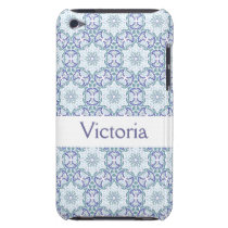Blue Elegant Pattern Custom name iPod Touch case casemate cases