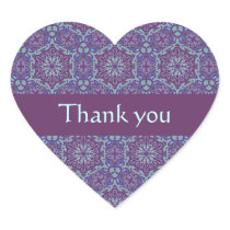 Blue Elegant Pattern custom text heart sticker stickers