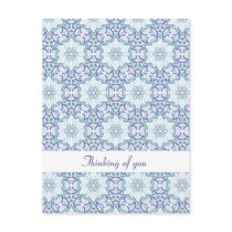 Blue Elegant Pattern custom text postcard postcards