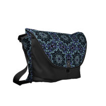 Blue Elegant Pattern Messenger Bag (dark) messenger bags