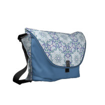 Blue Elegant Pattern Messenger Bag (light) messenger bags