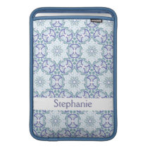 Blue Elegant Pattern Name Macbook Air Sleeve ipad sleeves