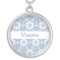 Blue Elegant Pattern name necklace necklaces