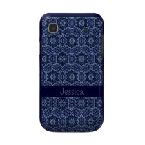 Blue Elegant Pattern Name Samsung Galaxy S Case casemate cases