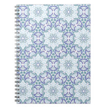 Blue Elegant Pattern ornate spiral notebook notebooks
