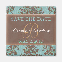 Blue Elegant SAVE THE DATE Magnet