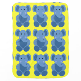 Blue Elephant Baby Blanket