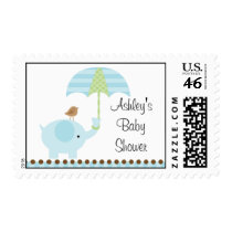 Blue Elephant Baby Boy Shower Stamps