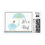 Blue Elephant Baby Boy Shower Stamps