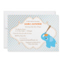 Blue Elephant Baby Shower Invitation invitation
