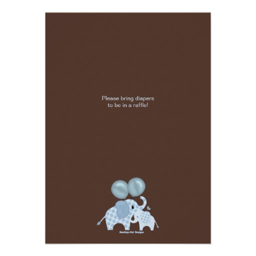 Blue ELEPHANT Baby Shower Invitation CE-B