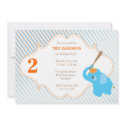 Blue Elephant Birthday Invitation invitation