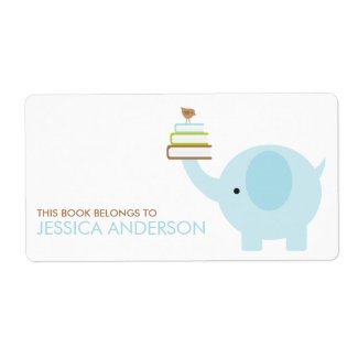 Blue Elephant Bookplates Labels label