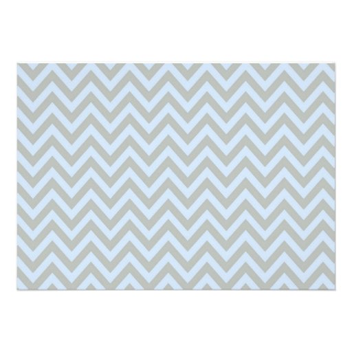 Blue Elephant Chevron Baby Shower Invitation