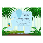Blue Elephant Childs Birthday Invitation
