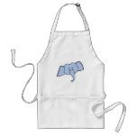 Blue Elephant Face. Cartoon Apron