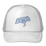 Blue Elephant Face. Cartoon Hats