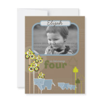 Blue Elephant Family Kid Birthday Party Invitation by fat_fa_tin Blue Elephant Family Kid Birthday Party Invitation