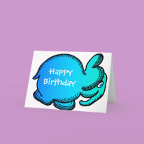 Blue Elephant Greeting Card