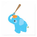 Blue Elephant Nursery Wall Art Print print