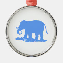 Blue Elephant Ornament