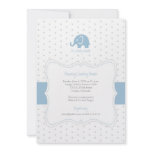 Blue Elephant Polkadot Baby Shower Invitation